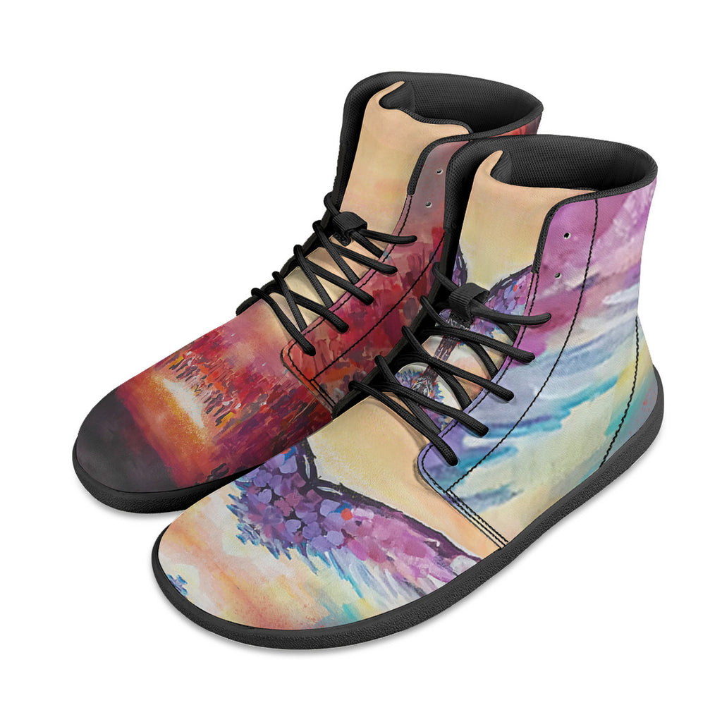 Angel & Demon – Barefoot High-Top Sneakers | Original Artwork