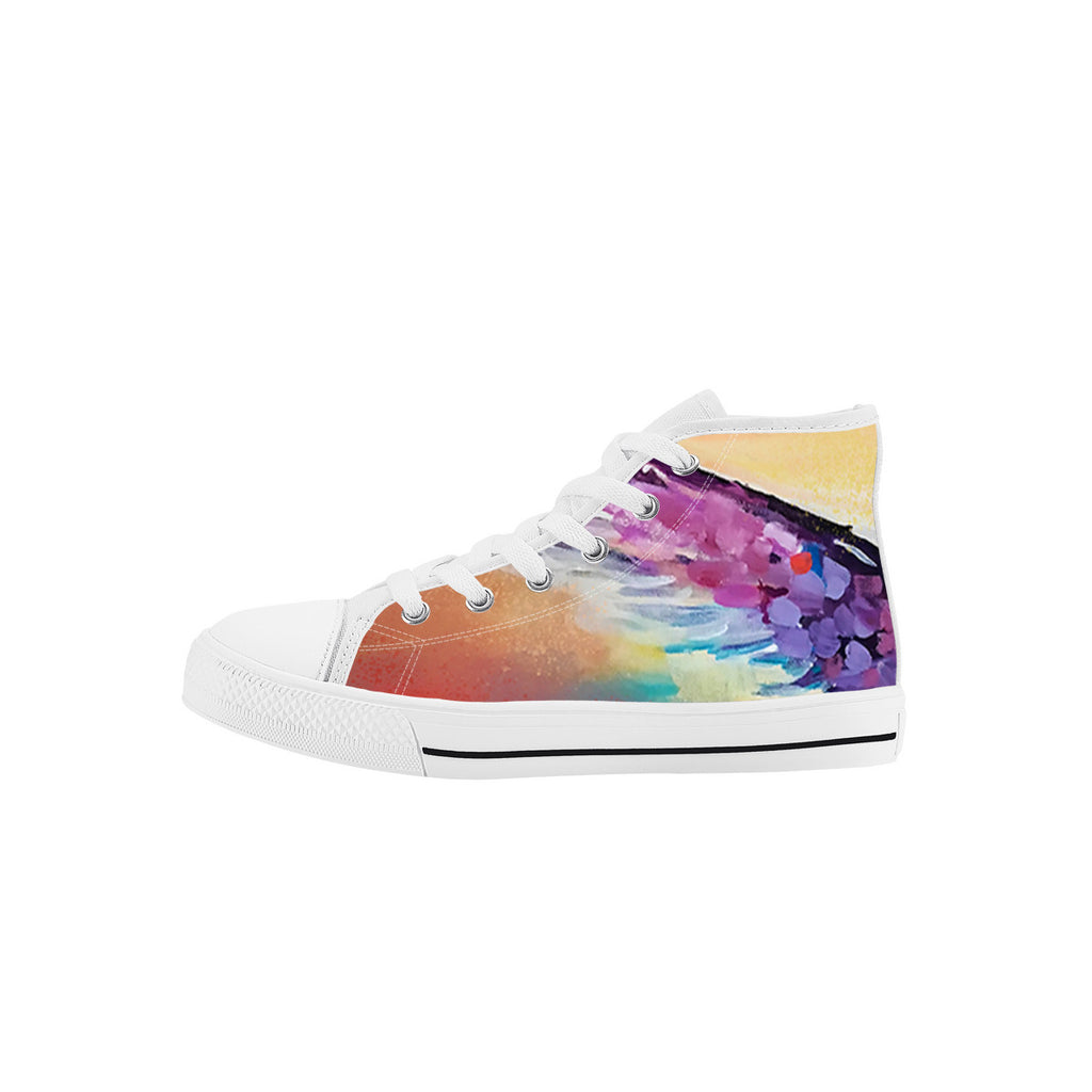 Just Wings – Wearable Art Kids High Top Canvas Shoes | Original Artwork