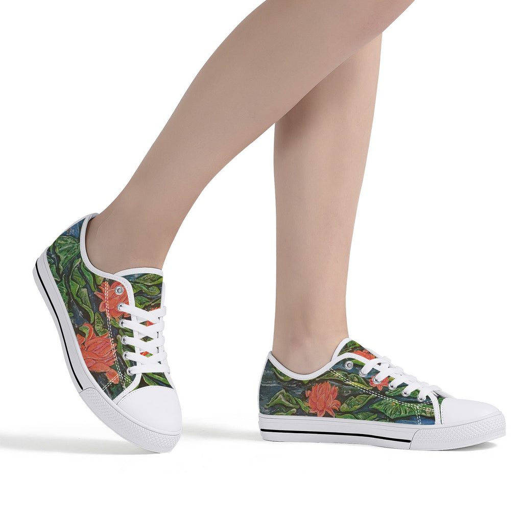 Electric Lily – Wearable Art Low-Top Sneakers | Original Art by Aysha Austin