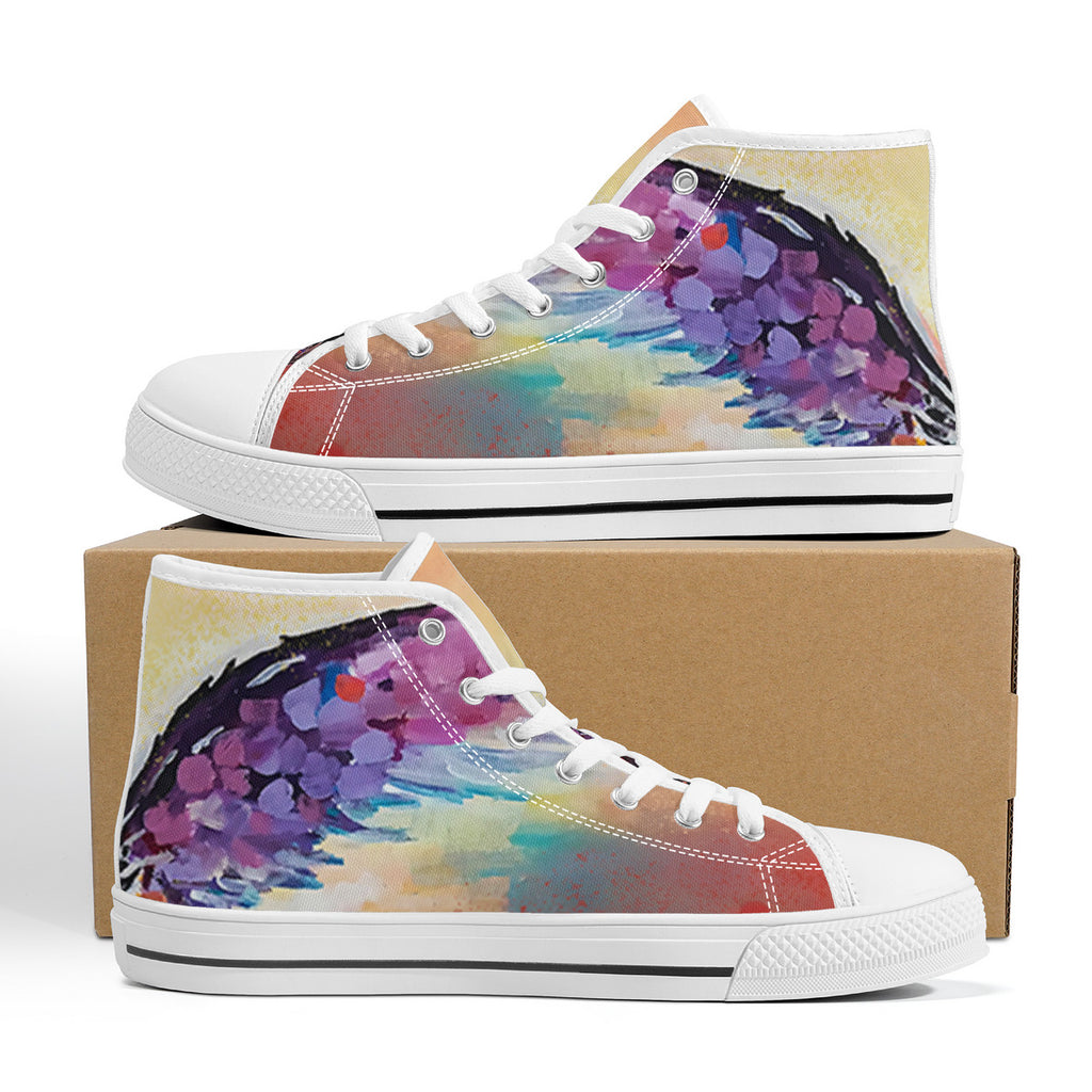 Just Wings | Wearable Art Adult High-Top Canvas Shoes | Original Artwork Aysha Austin