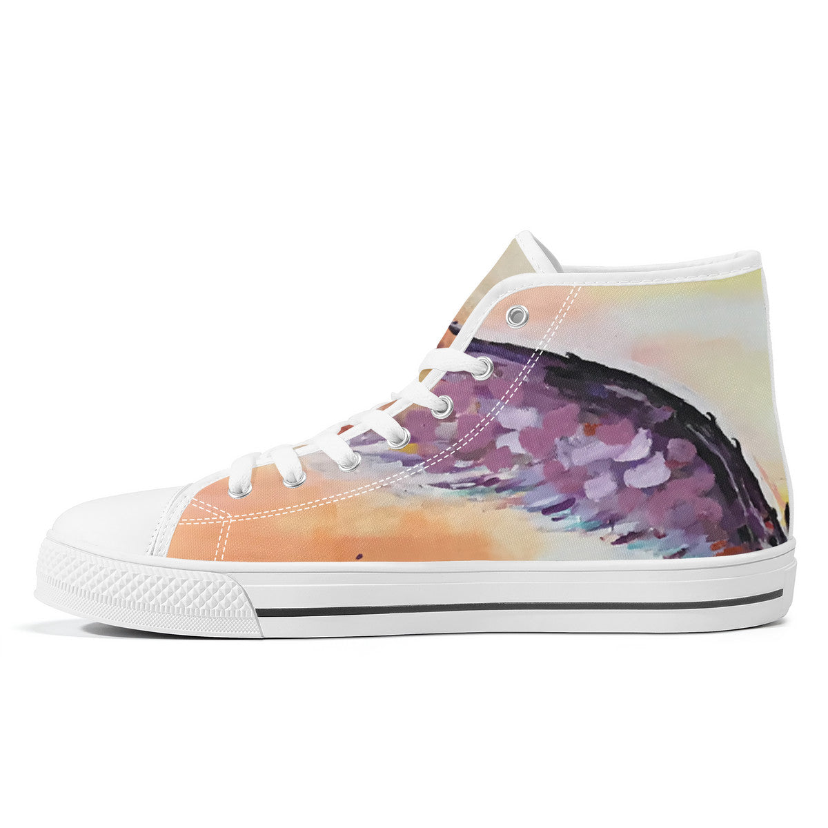 The Final Descent Wings – Wearable Art High-Top Sneakers | Original Artwork