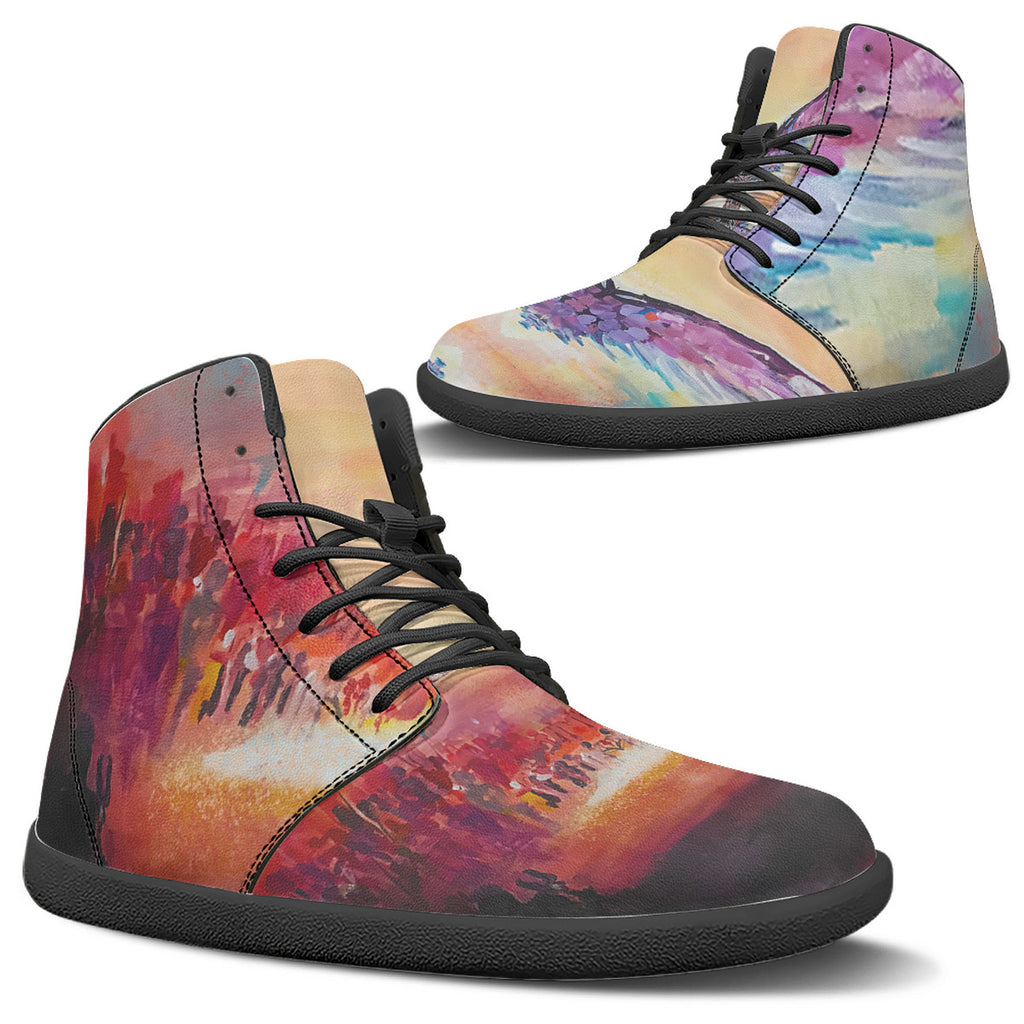 Angel & Demon – Barefoot High-Top Sneakers | Original Artwork
