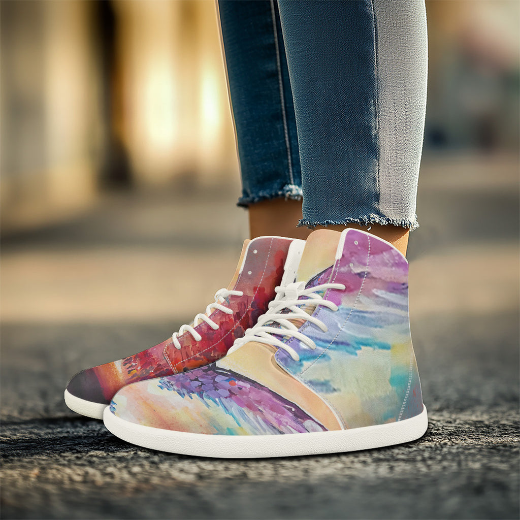 Angel & Demon – Barefoot High-Top Sneakers | Original Artwork