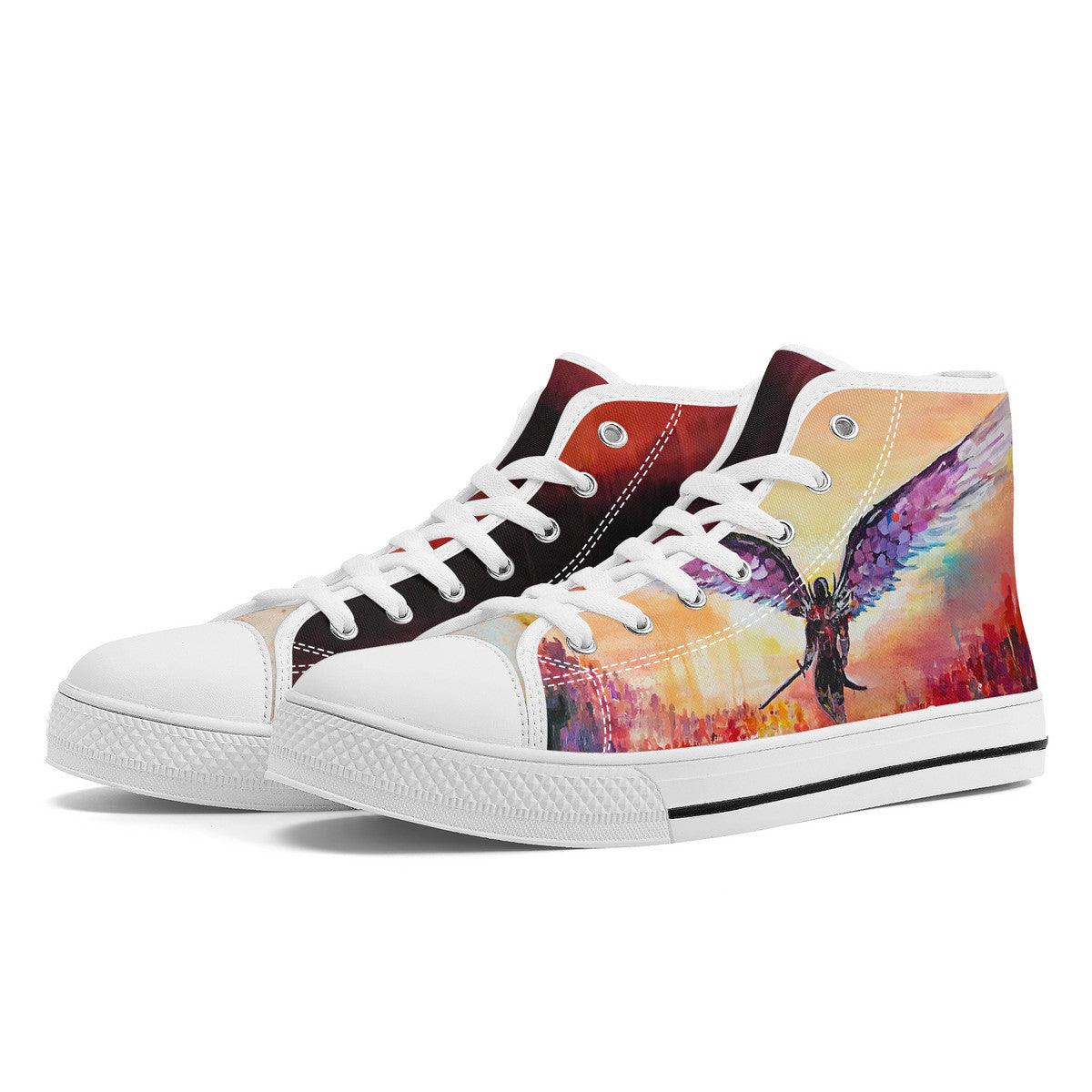 The Final Descent – Wearable Art High-Top Sneakers | Original Artwork