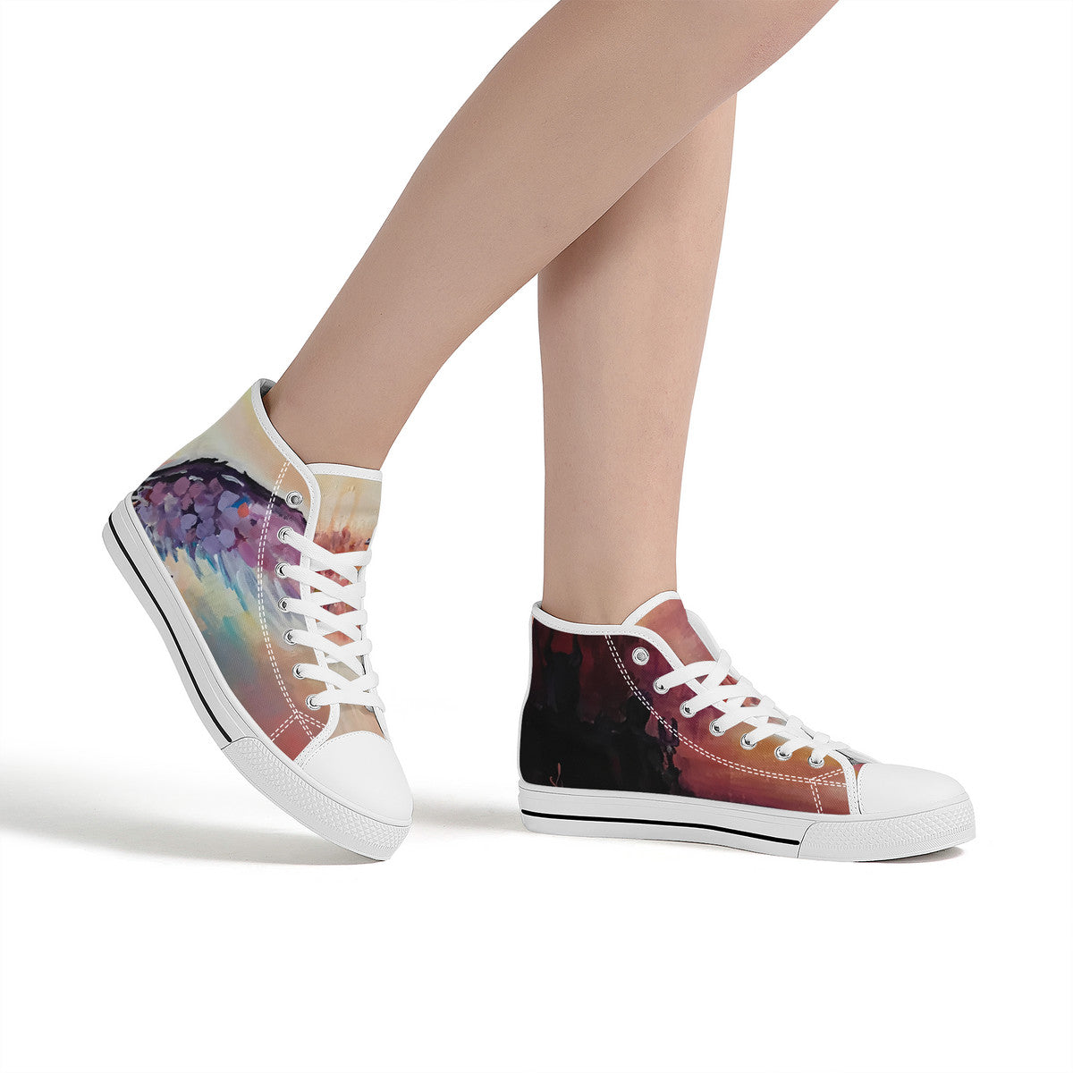The Final Descent One Wing – Wearable Art High-Top Sneakers | Original Artwork