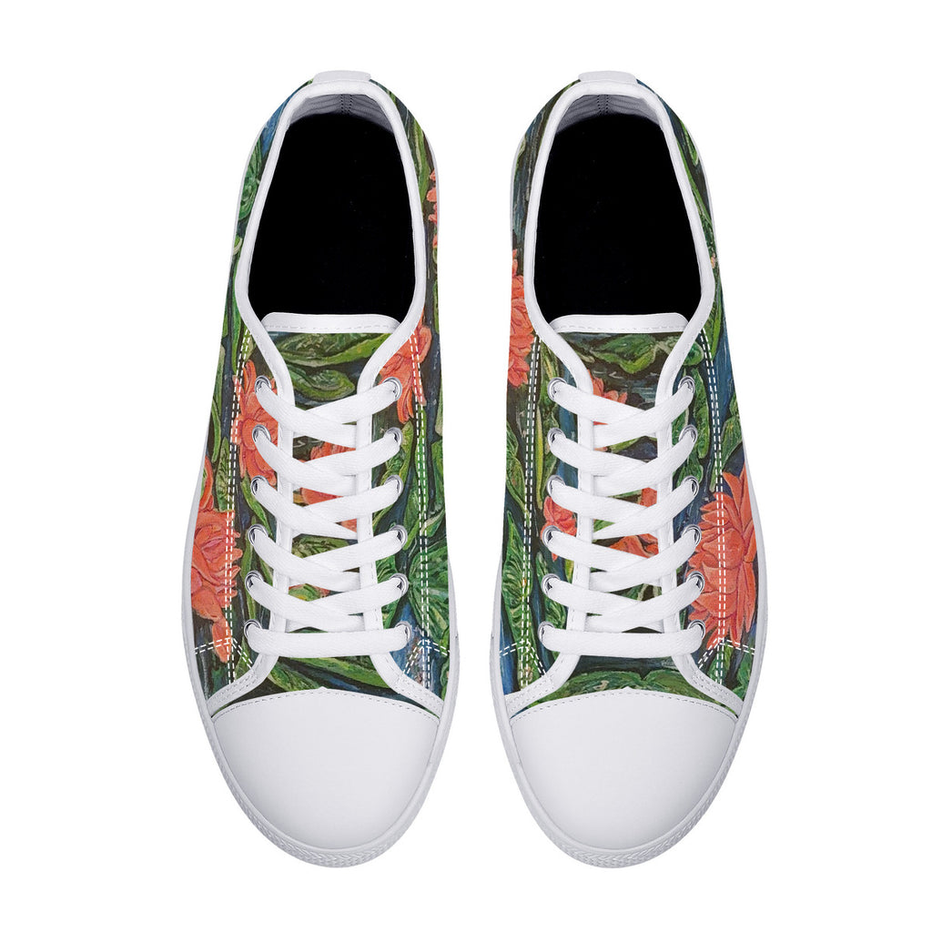 Electric Lily – Wearable Art Low-Top Sneakers | Original Art by Aysha Austin