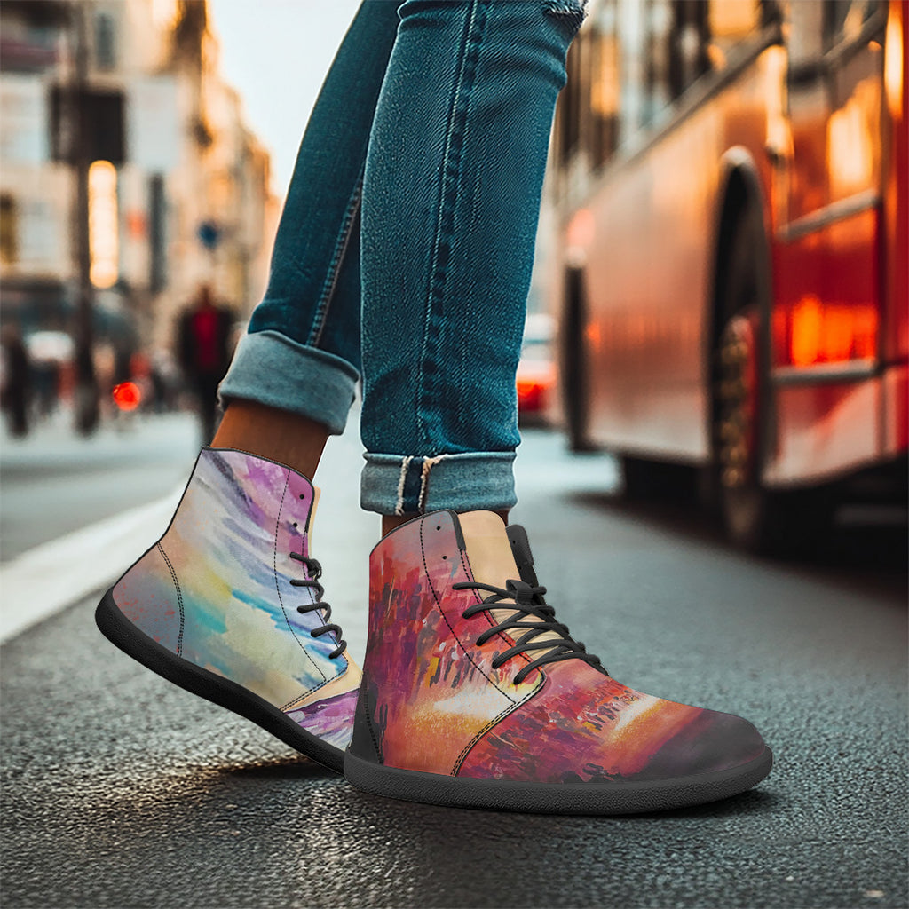 Angel & Demon – Barefoot High-Top Sneakers | Original Artwork