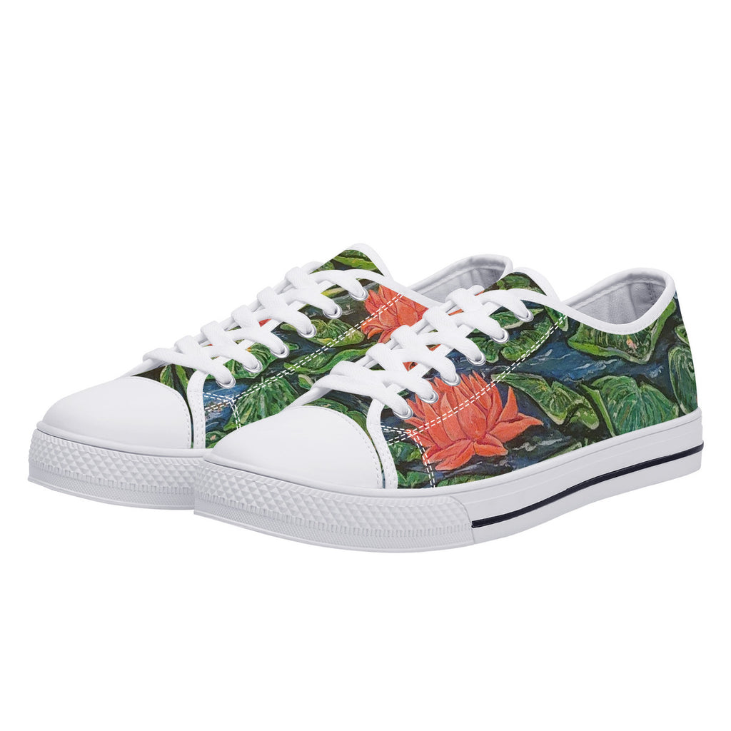 Electric Lily – Wearable Art Low-Top Sneakers | Original Art by Aysha Austin