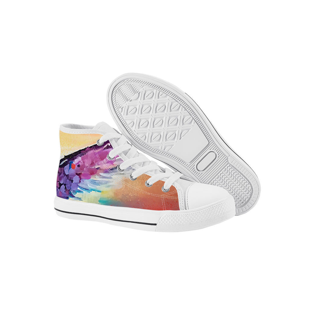 Just Wings – Wearable Art Kids High Top Canvas Shoes | Original Artwork