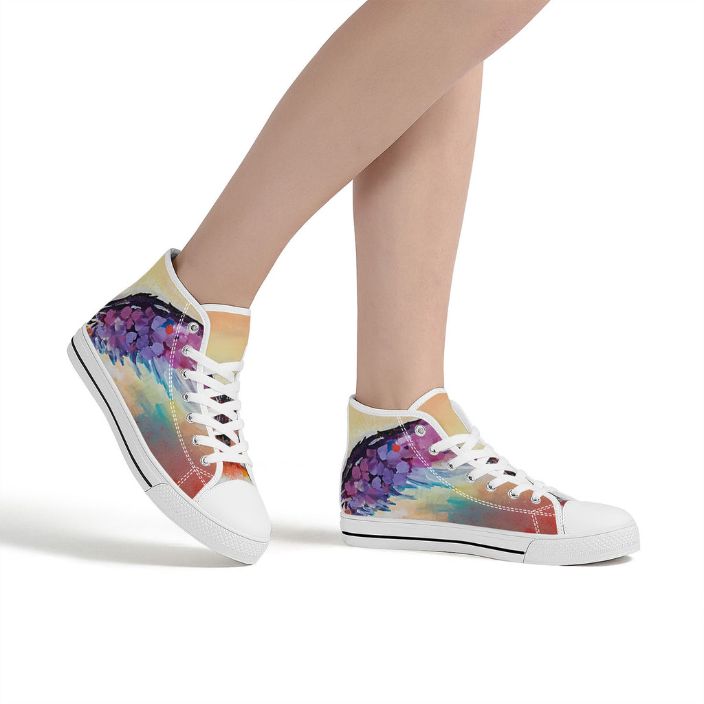 Just Wings | Wearable Art Adult High-Top Canvas Shoes | Original Artwork Aysha Austin