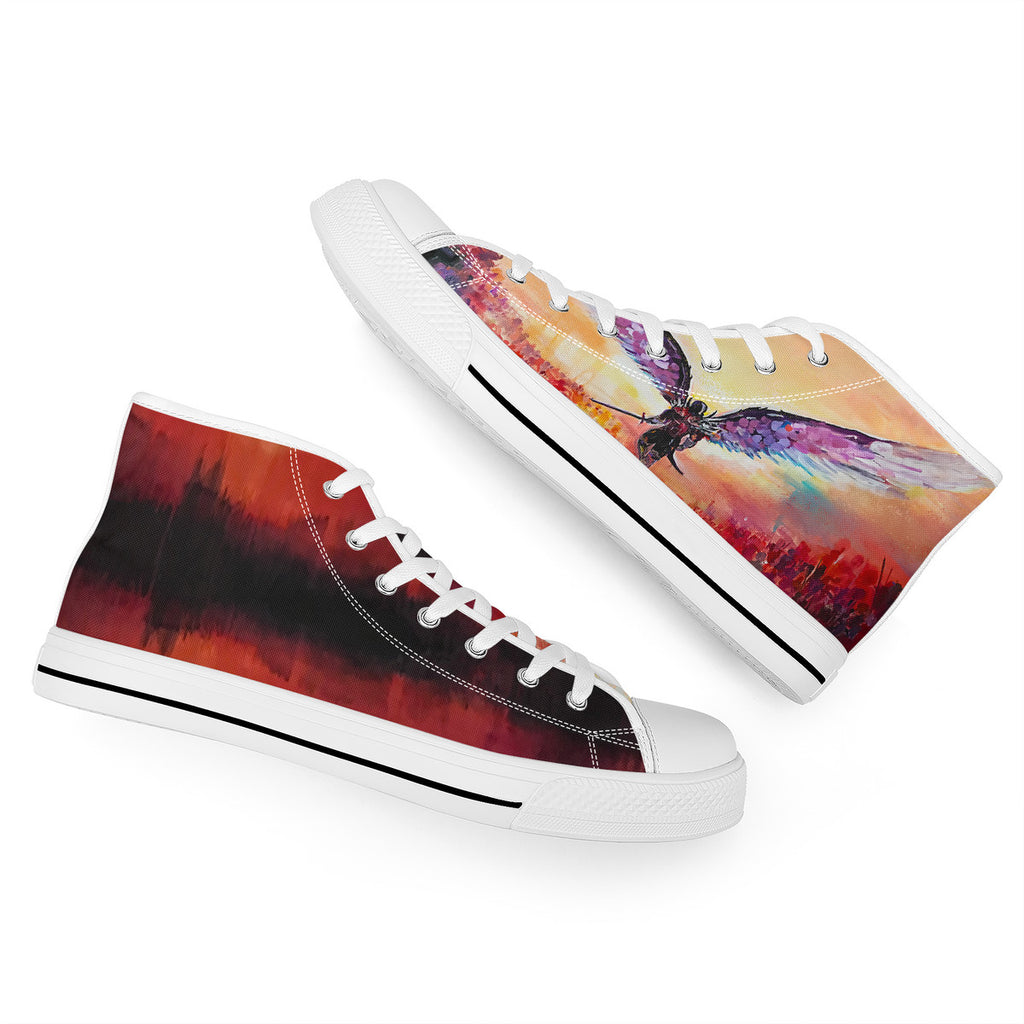 The Final Descent – Wearable Art High-Top Sneakers | Original Artwork