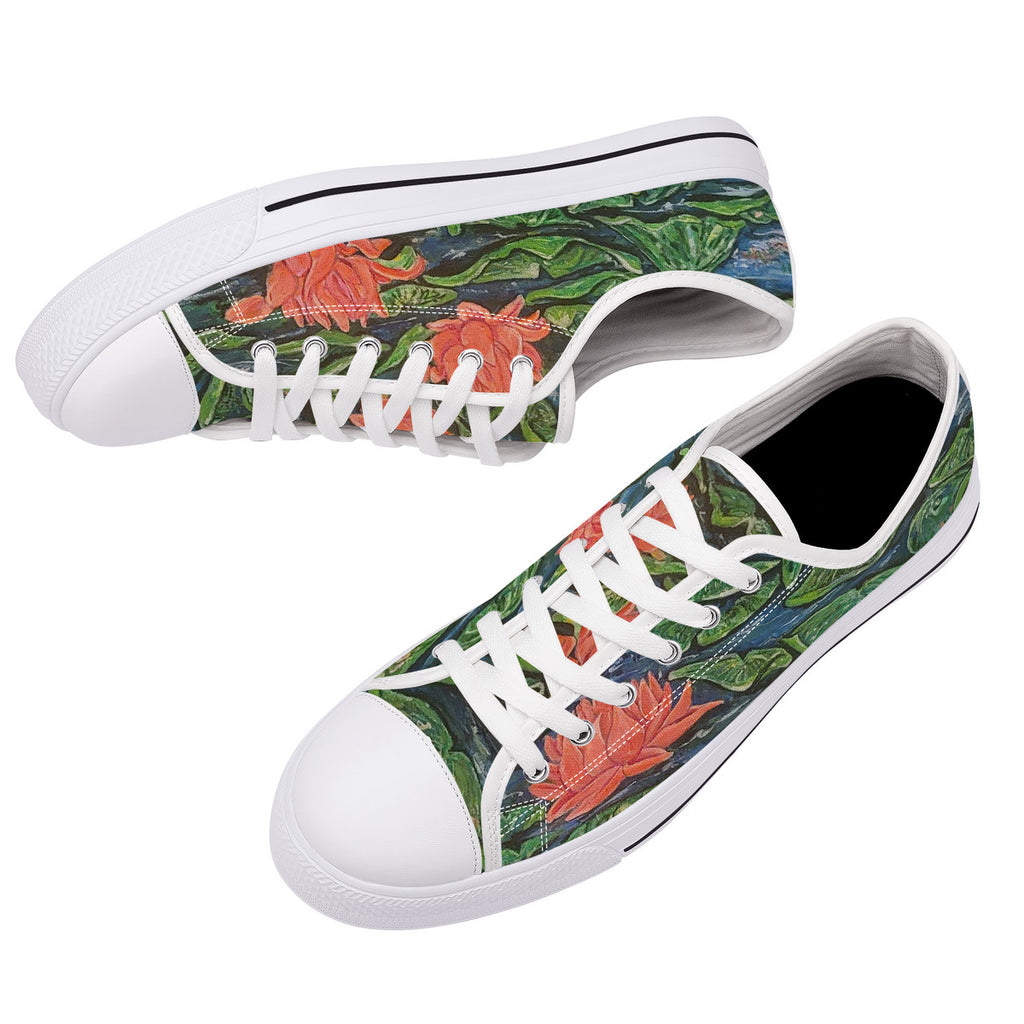 Electric Lily – Wearable Art Low-Top Sneakers | Original Art by Aysha Austin