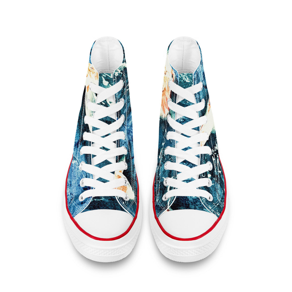 Blue Koi – Wearable Art High-Top Sneakers | Original Artwork by Aysha Austin