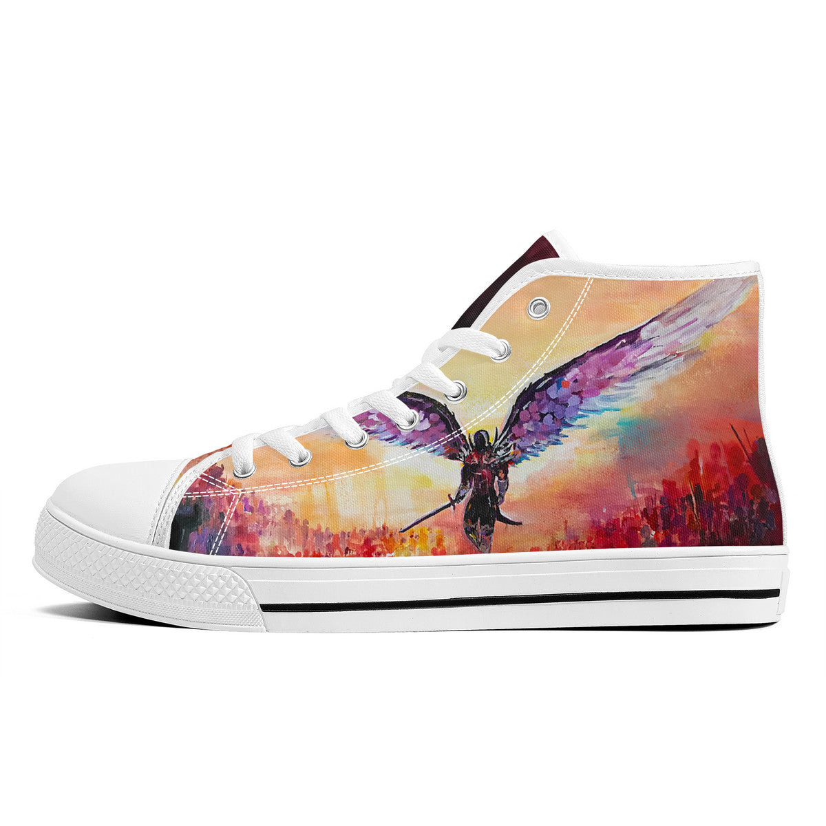 The Final Descent – Wearable Art High-Top Sneakers | Original Artwork