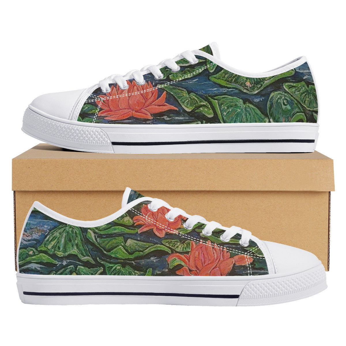 Electric Lily – Wearable Art Low-Top Sneakers | Original Art by Aysha Austin