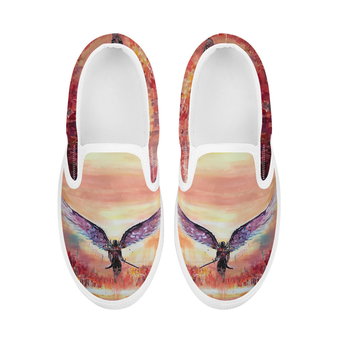 The Final Descent – Kids Canvas Slip-On Shoes | Original Artwork
