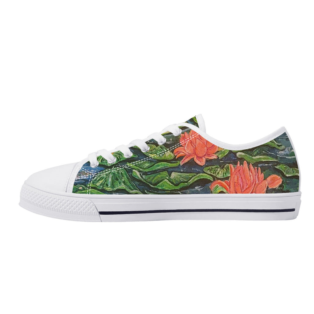 Electric Lily – Wearable Art Low-Top Sneakers | Original Art by Aysha Austin