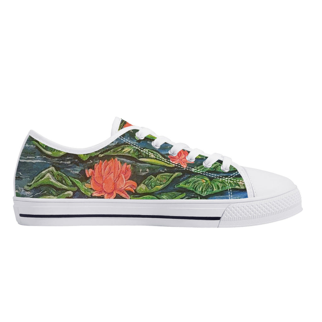 Electric Lily – Wearable Art Low-Top Sneakers | Original Art by Aysha Austin
