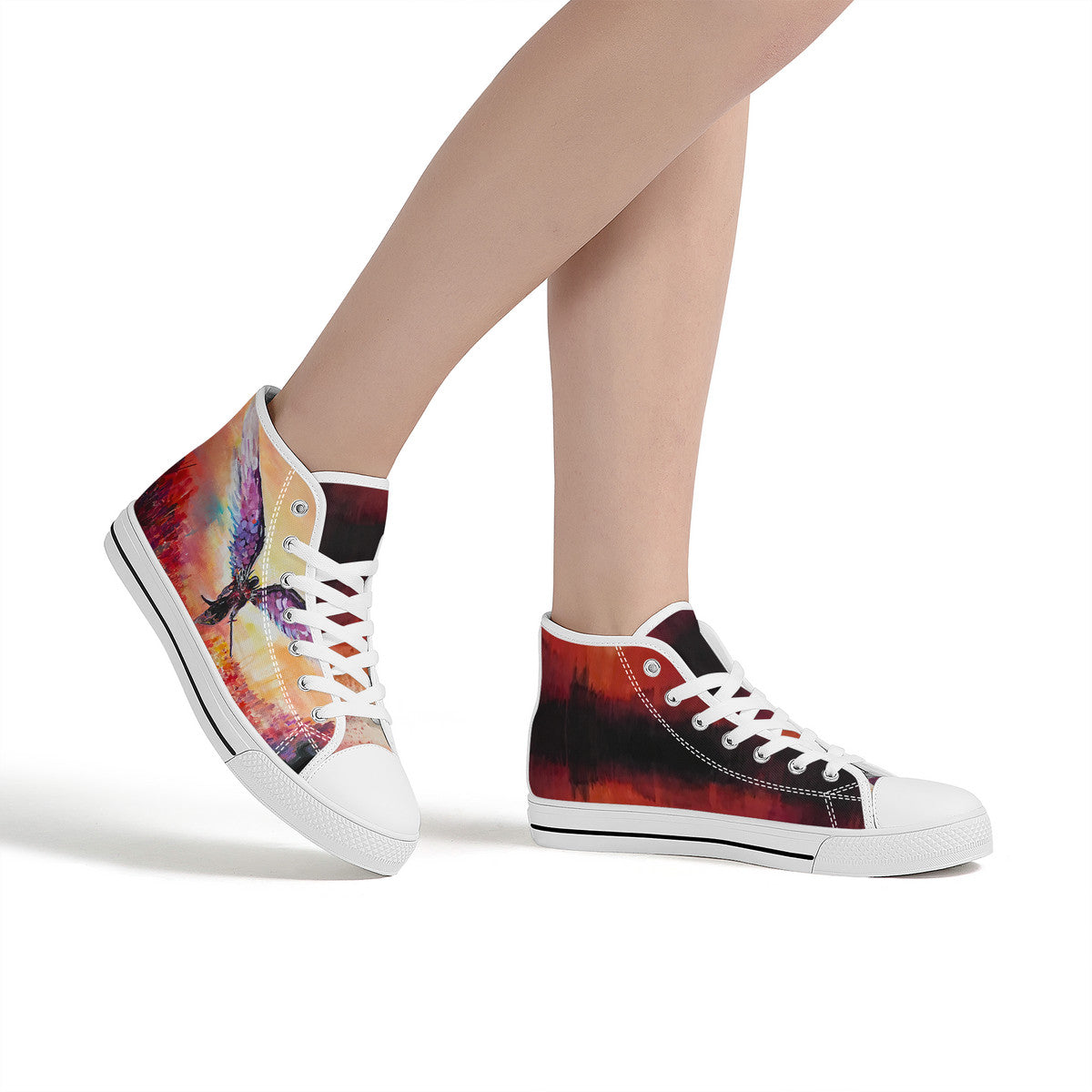 The Final Descent – Wearable Art High-Top Sneakers | Original Artwork