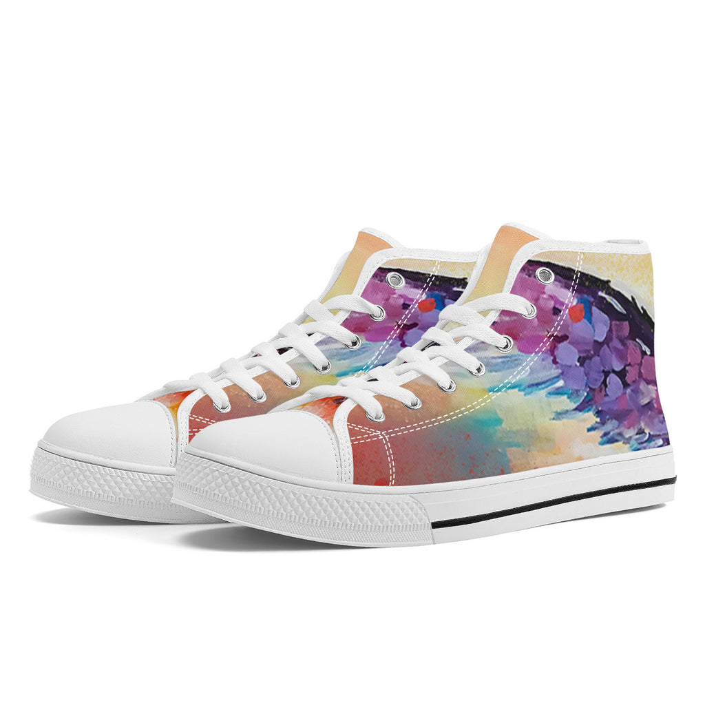 Just Wings | Wearable Art Adult High-Top Canvas Shoes | Original Artwork Aysha Austin