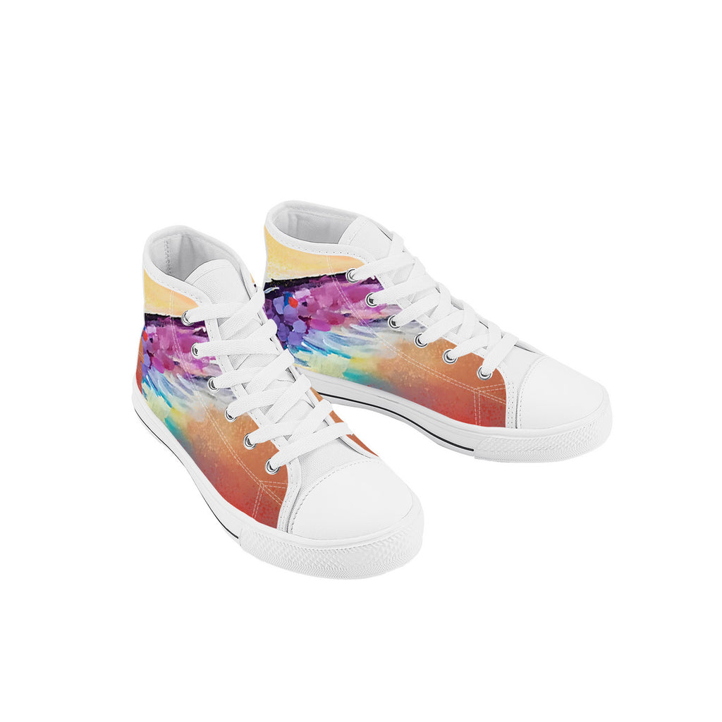 Just Wings – Wearable Art Kids High Top Canvas Shoes | Original Artwork