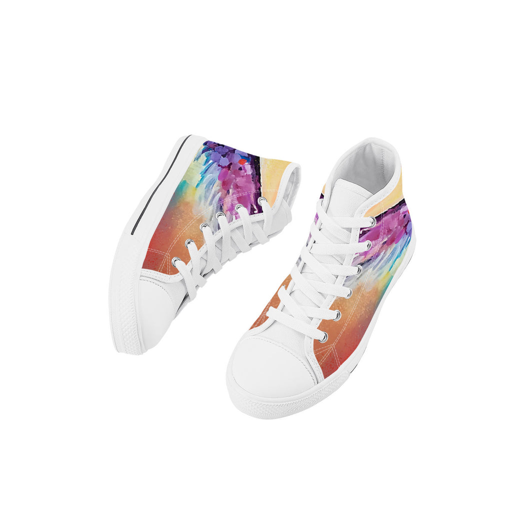 Just Wings – Wearable Art Kids High Top Canvas Shoes | Original Artwork