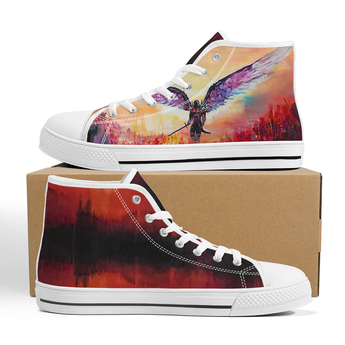 The Final Descent – Wearable Art High-Top Sneakers | Original Artwork