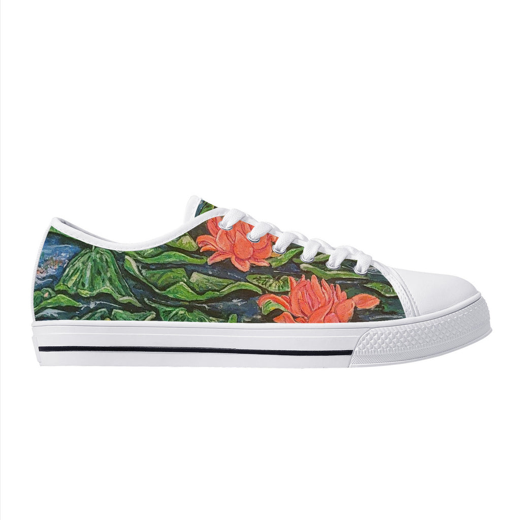 Electric Lily – Wearable Art Low-Top Sneakers | Original Art by Aysha Austin
