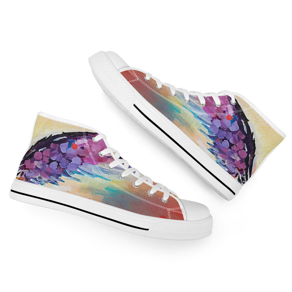 Just Wings | Wearable Art Adult High-Top Canvas Shoes | Original Artwork Aysha Austin