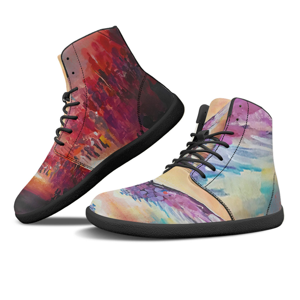 Angel & Demon – Barefoot High-Top Sneakers | Original Artwork