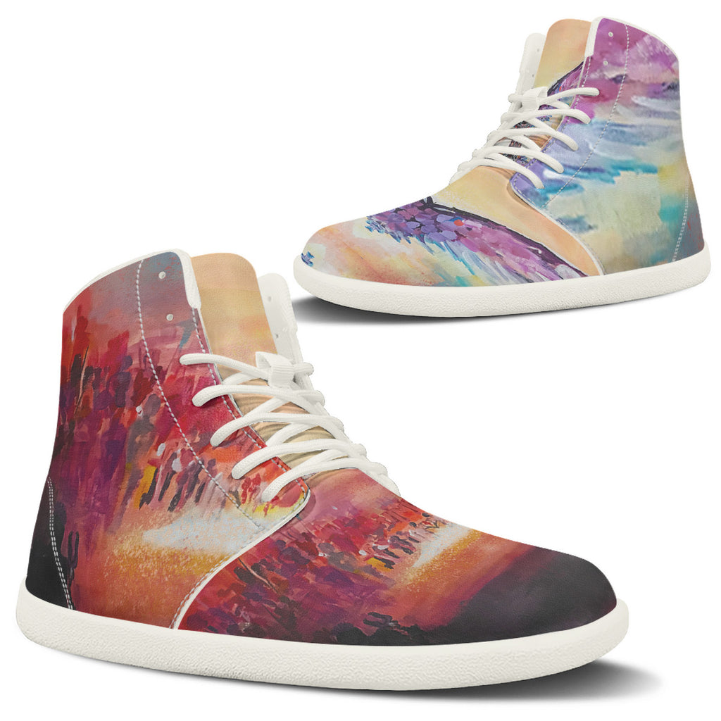 Angel & Demon – Barefoot High-Top Sneakers | Original Artwork