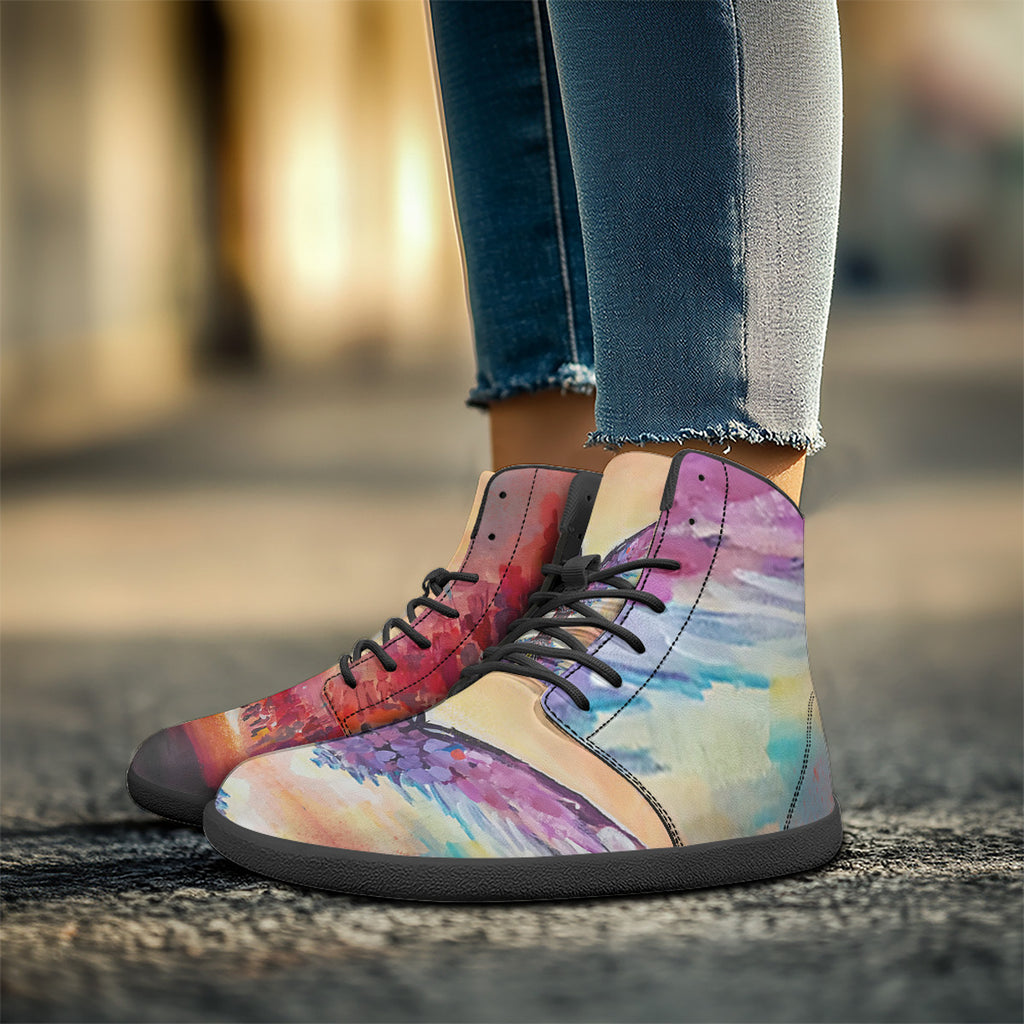 Angel & Demon – Barefoot High-Top Sneakers | Original Artwork