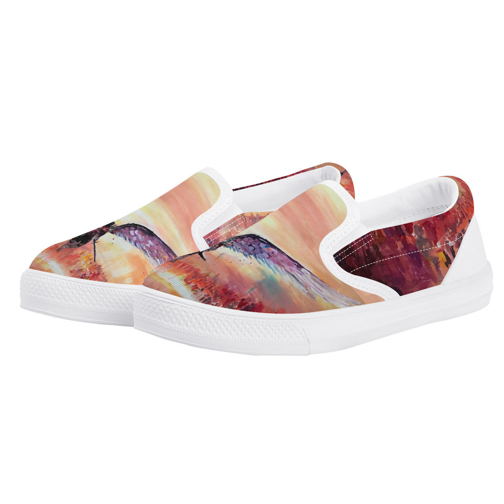 The Final Descent – Kids Canvas Slip-On Shoes | Original Artwork
