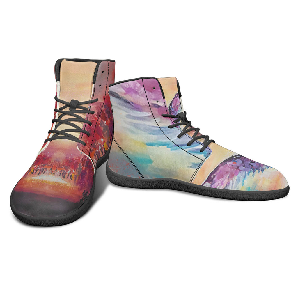 Angel & Demon – Barefoot High-Top Sneakers | Original Artwork