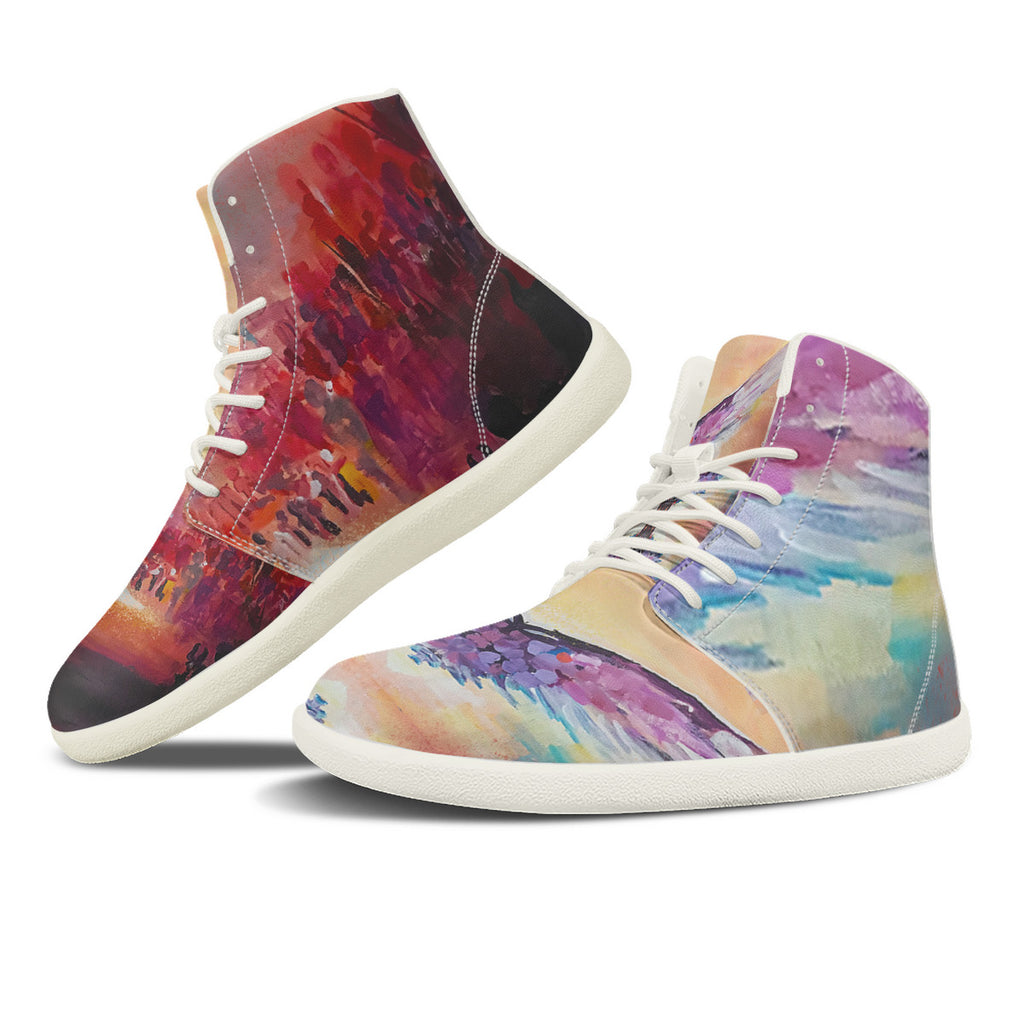 Angel & Demon – Barefoot High-Top Sneakers | Original Artwork