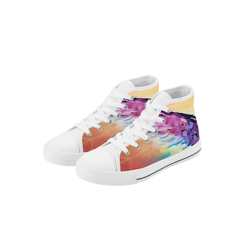 Just Wings – Wearable Art Kids High Top Canvas Shoes | Original Artwork
