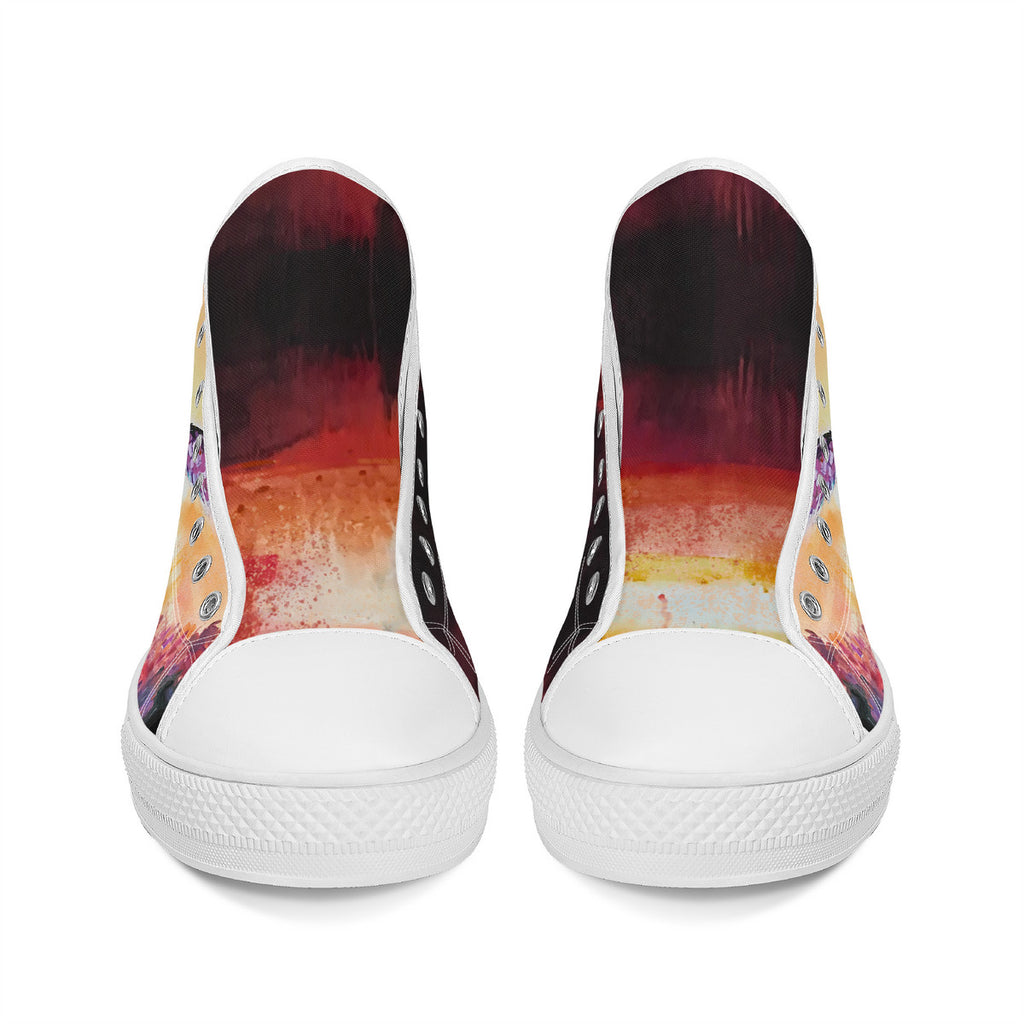 The Final Descent – Wearable Art High-Top Sneakers | Original Artwork