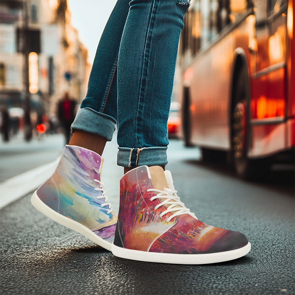 Angel & Demon – Barefoot High-Top Sneakers | Original Artwork