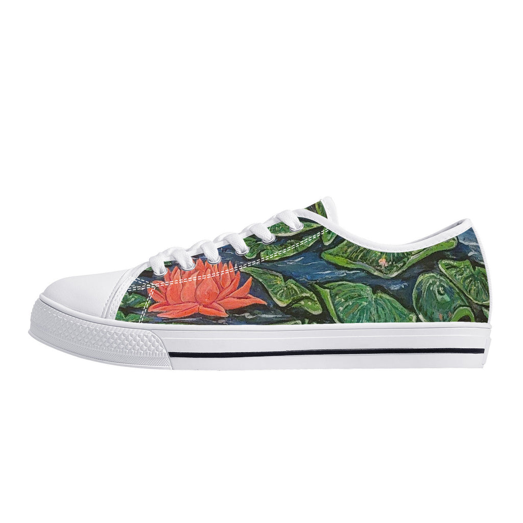 Electric Lily – Wearable Art Low-Top Sneakers | Original Art by Aysha Austin